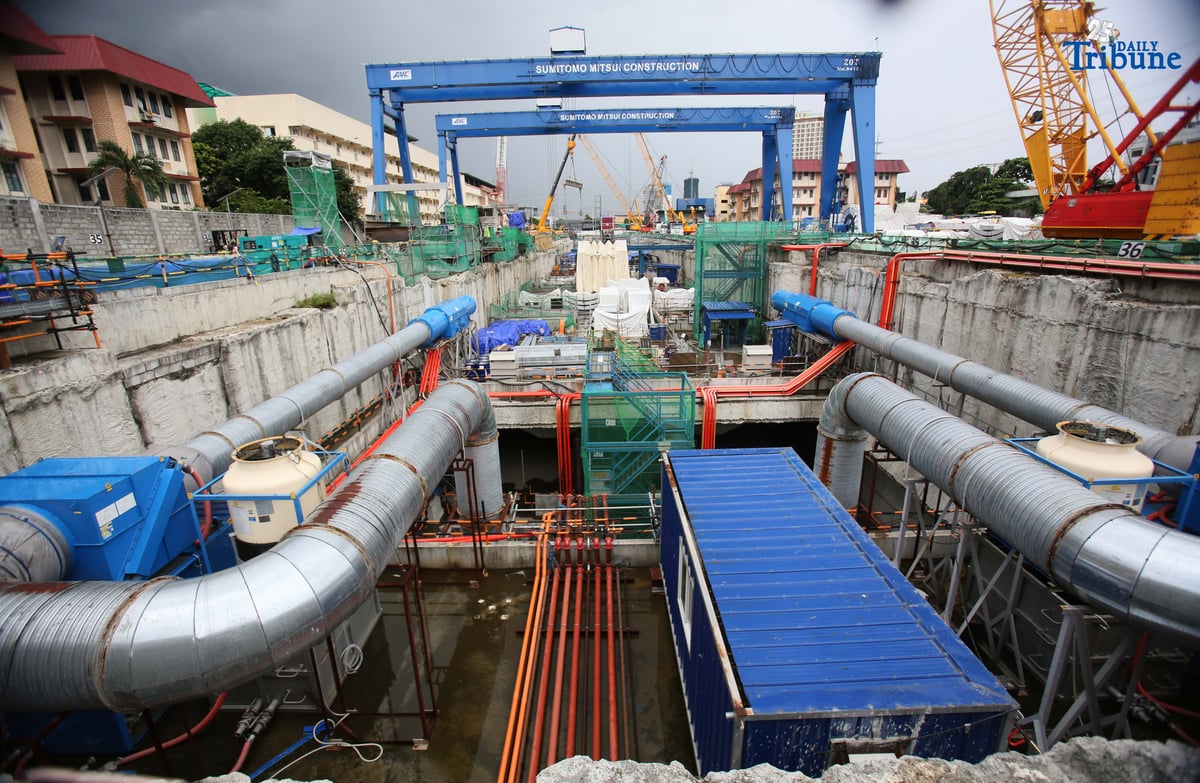 Ongoing construction at the Camp Aguinaldo Station of the Metro Manila Subway Project in Quezon City. Newly appointed Acting Transportation Secretary Giovanni Lopez said Wednesday that the P488.5-billion project is targeted for completion by 2032. He added that the entire subway line will be under construction by November, with remaining segments to be awarded to contractors before year-end.
