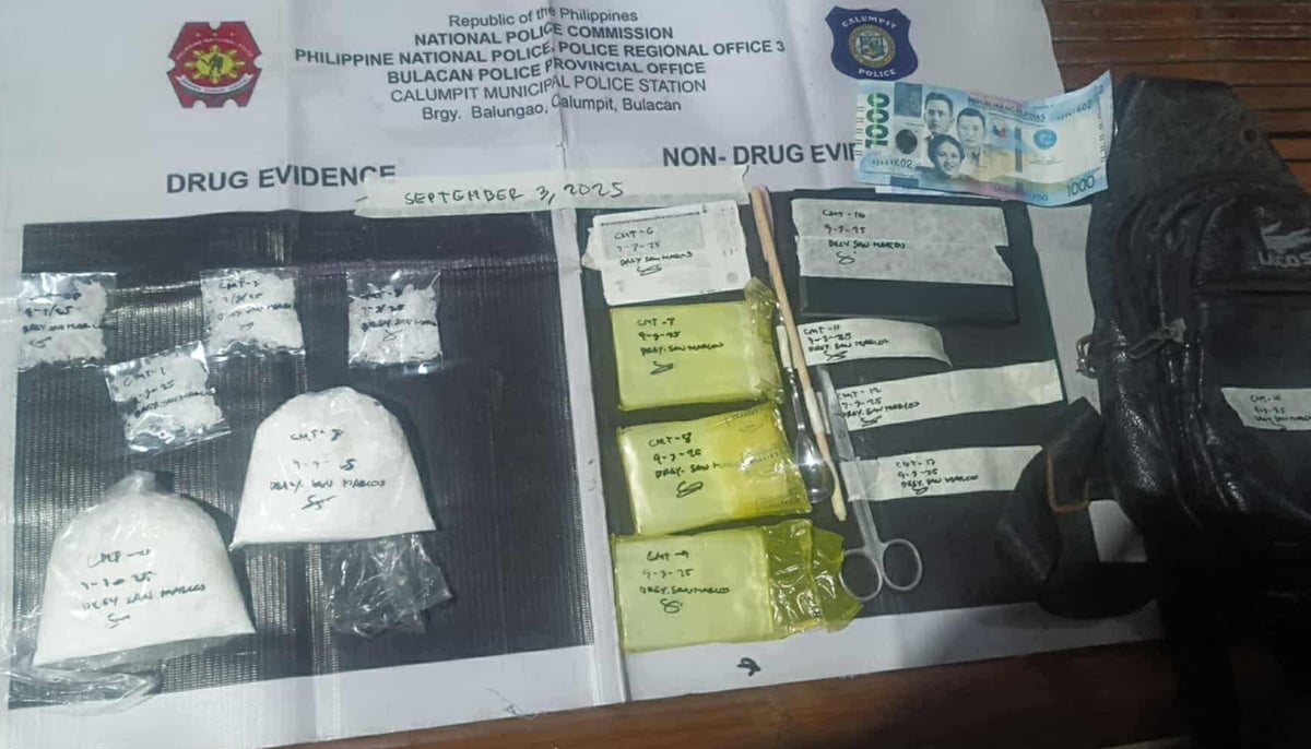 P1.3M worth of illegal drugs seized in Calumpit buy-bust