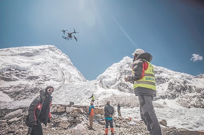 Drones haul mountain garbage