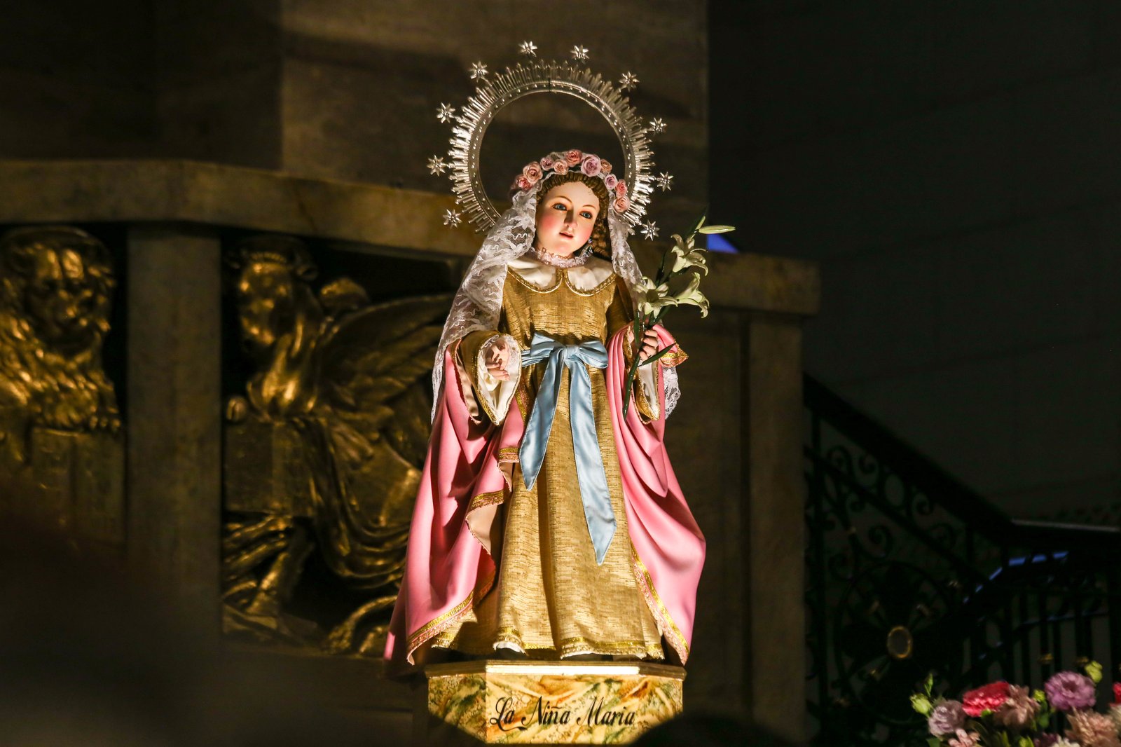 Catholic devotees gather for a mass at the Manila Cathedral as they celebrate the Feast of the Nativity of the Blessed Virgin Mary on 8 September 2025.