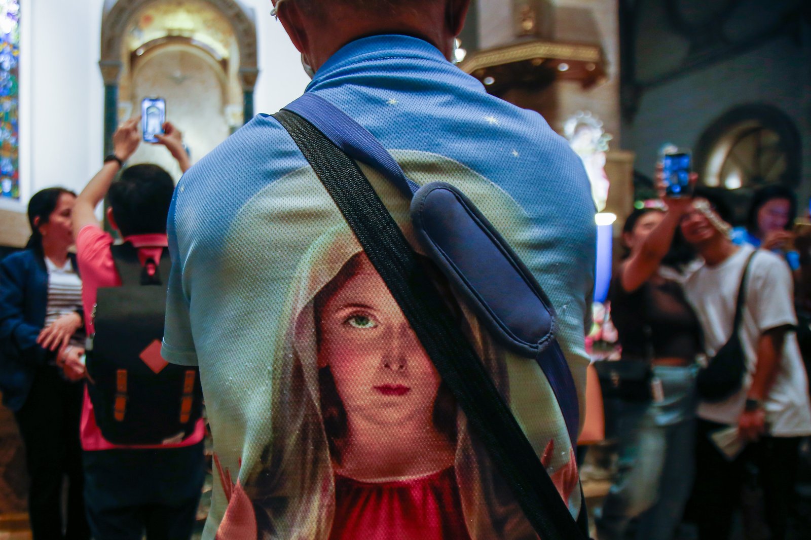 Catholic devotees gather for a mass at the Manila Cathedral as they celebrate the Feast of the Nativity of the Blessed Virgin Mary on 8 September 2025.