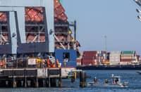 Dozens of shipping containers topple at Port of Long Beach
