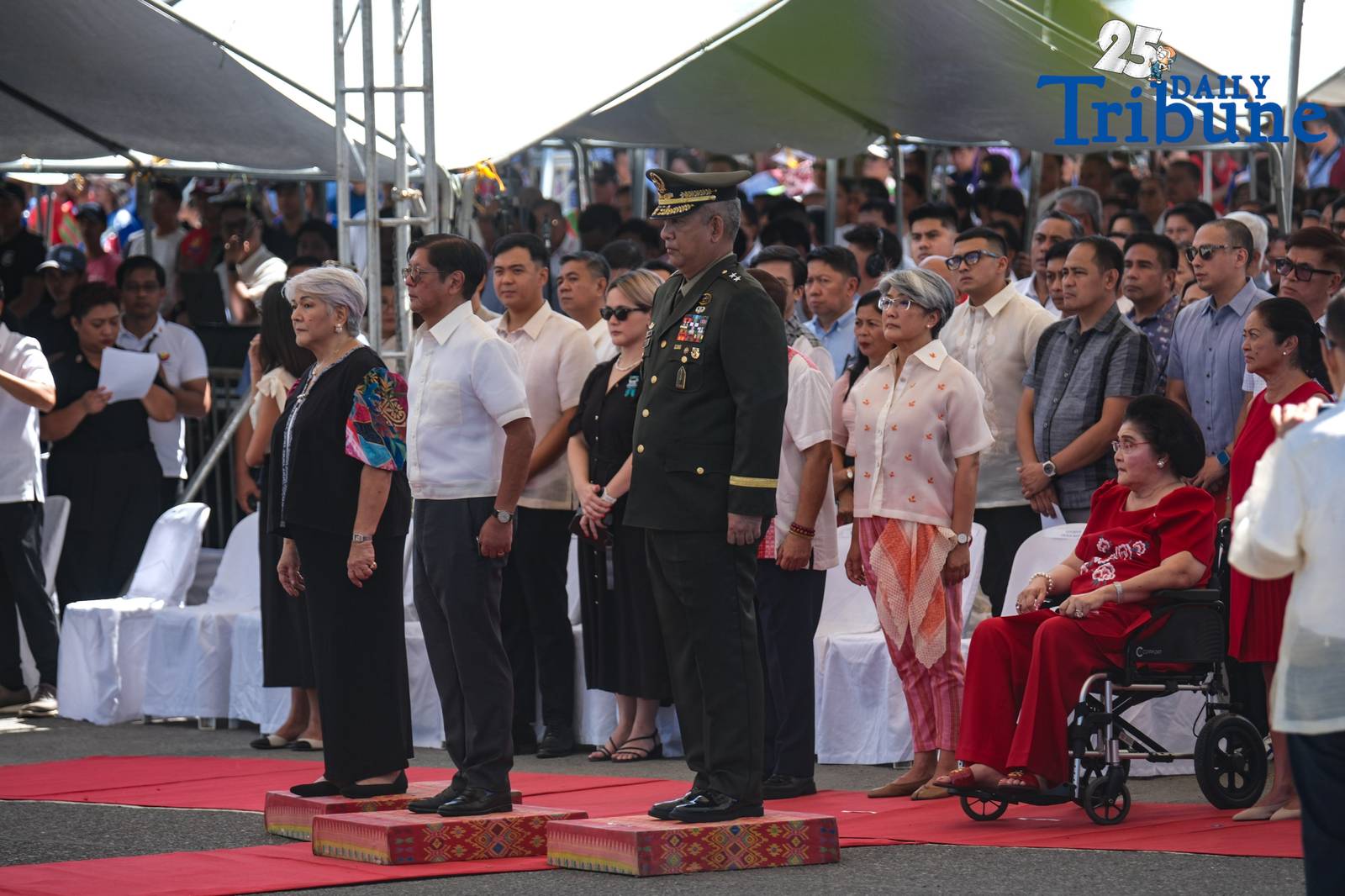 President Ferdinand R. Marcos Jr. leads the Marcos Day rites in Batac, Ilocos Norte, marking the 108th birth anniversary of the late President Ferdinand E. Marcos Sr. The First Family attended a mass, after which the president offered a wreath at the Marcos monument. 
As part of the celebration, Marcos also distributed 575 wheelchairs across the province, joined 51 birthday celebrators serenaded with the traditional Ilocano Padapadakam song, and with the First Family, sampled dishes from the Natnateng cook-off.