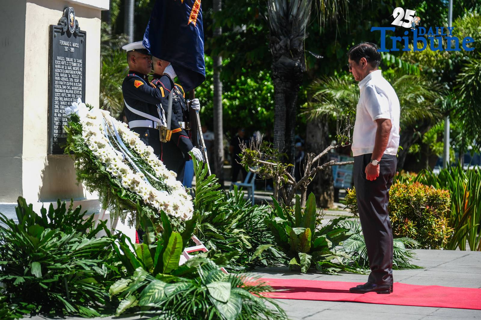 President Ferdinand R. Marcos Jr. leads the Marcos Day rites in Batac, Ilocos Norte, marking the 108th birth anniversary of the late President Ferdinand E. Marcos Sr. The First Family attended a mass, after which the president offered a wreath at the Marcos monument. 
As part of the celebration, Marcos also distributed 575 wheelchairs across the province, joined 51 birthday celebrators serenaded with the traditional Ilocano Padapadakam song, and with the First Family, sampled dishes from the Natnateng cook-off.