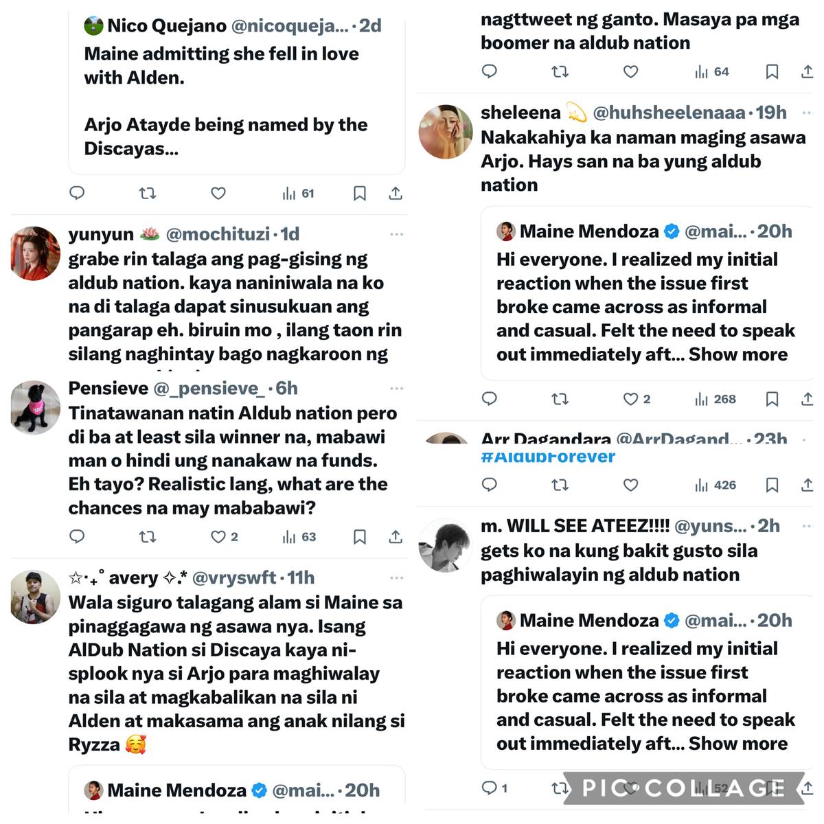 some of AlDub Nations reaction posted on X