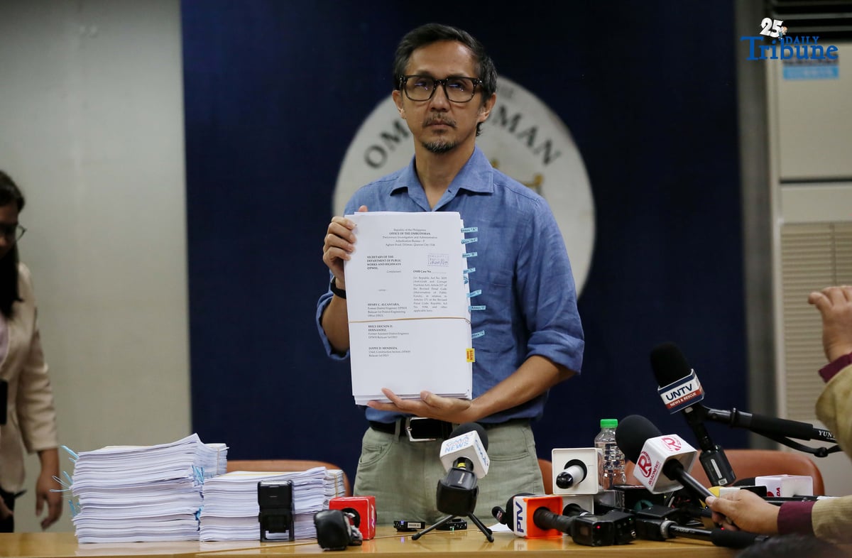 On Thursday, September 11, 2025, Department of Public Works and Highways Secretary Vince Dizon filed cases against 25 individuals and four contractors for violations of the Anti-Graft and Corrupt Practices Act, the Government Procurement Reform Act, and malversation through falsification of public documents. The charges are in connection with anomalous flood control projects and were filed before the Office of the Ombudsman in Quezon City.