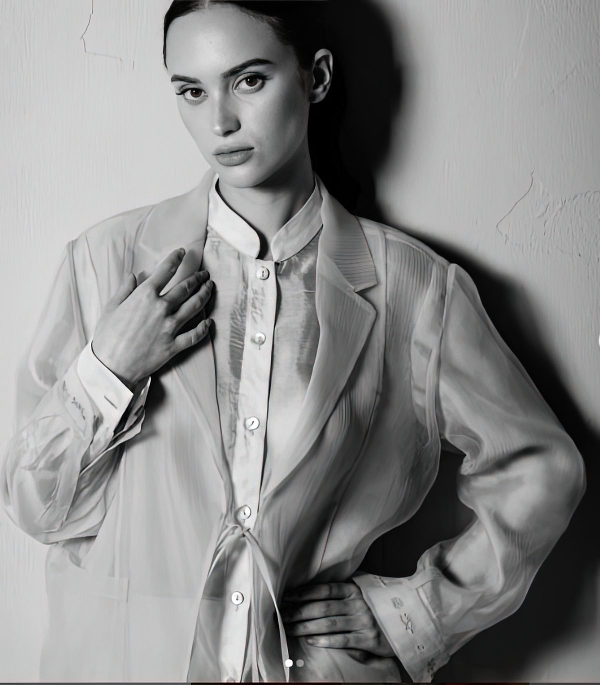 MODEL wearing a Bahay Tahi barong Tagalog.