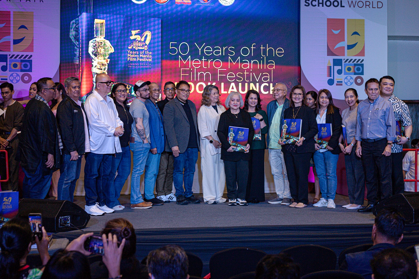 MMDA chair Atty. Don Artes formally receives the “50 Years of Metro Manila Festival” coffee table book from ABS-CBN Books president Mark Yambot during a turnover ceremony at the Manila International Book Fair 2025 in Pasay City on September 12. Multi-MMFF Best Actress winner Judy Ann Santos was also inducted into the MMFF Hall of Fame, the youngest in its 50-year history.