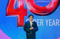 SM Supermalls president Steven Tan thanks partners and stakeholders during the company’s 40th anniversary celebration at Conrad Manila, where he also announced upcoming projects including SM Zamboanga, SM Sta. Rosa, SM Malolos, and the redevelopment of SM Harrison Plaza.
