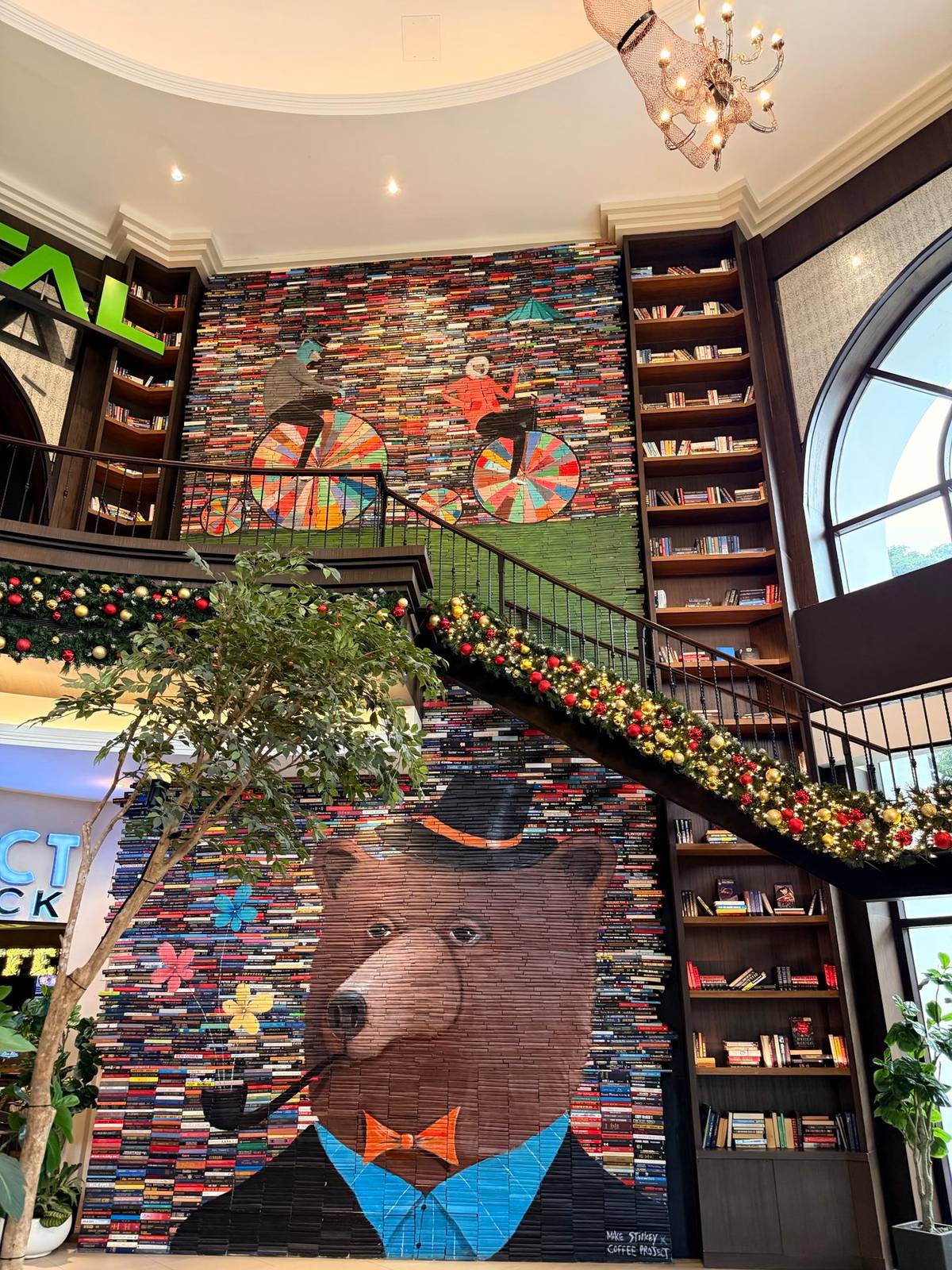 One section even features books arranged so artfully that, when viewed together, form an image.