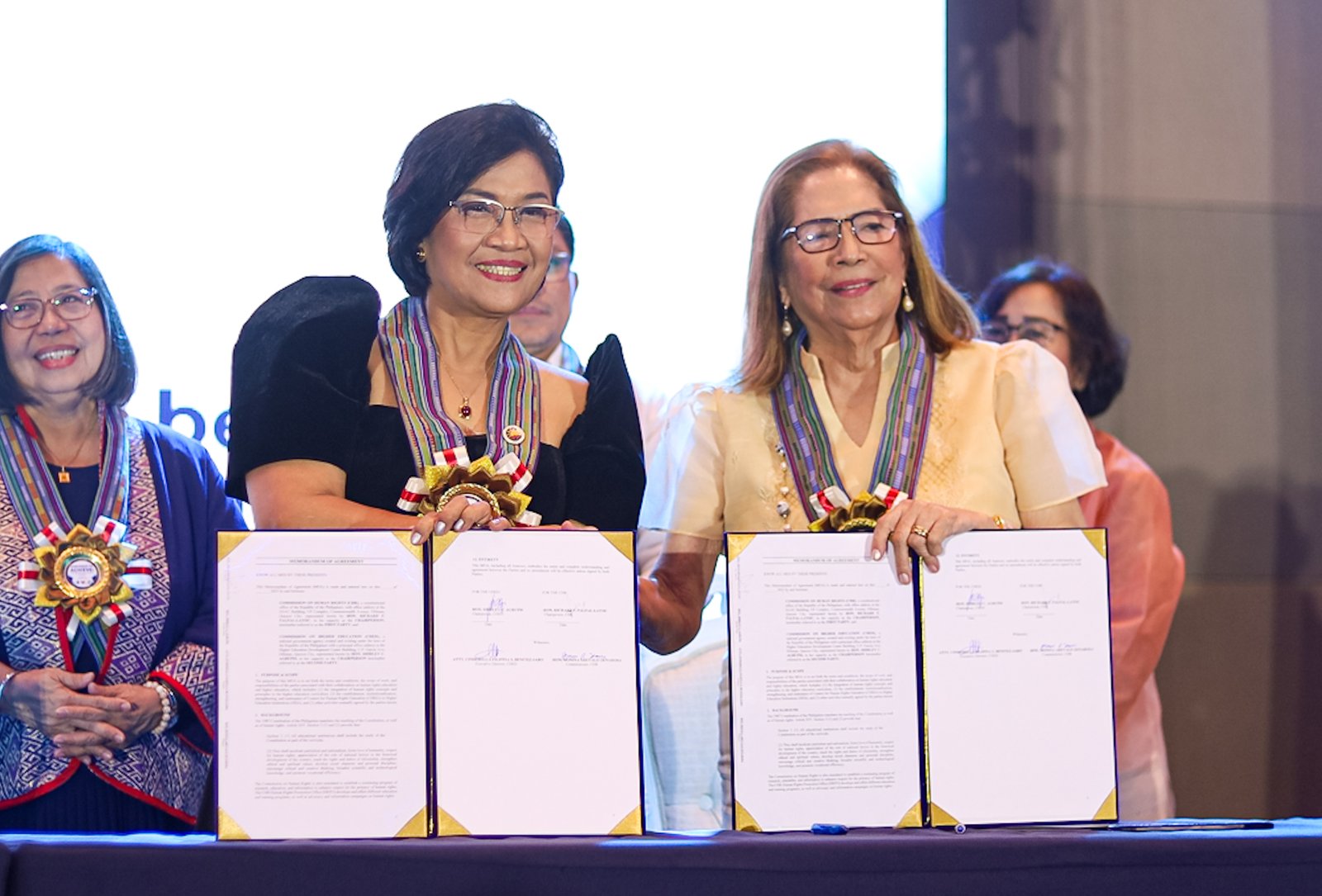 Commission on Higher Education (CHED) Chairperson Dr. Shirley Agrupis signs ACHIEVE partnership agreements with national agencies, including TESDA Secretary Kiko Benitez, Labor Secretary Bienvenido Laguesma, Migrant Workers Secretary Hans Leo Cacdac, and Commission on Human Rights Commissioner Monina Zenarosa, during the "Converge to ACHIEVE: The Higher Education Summit" at the Manila Hotel on Monday, 15 September 2025.

The event also marked Agrupis’ first 100 days as CHED chairperson. The agreements aim to improve and strengthen the country’s education system.