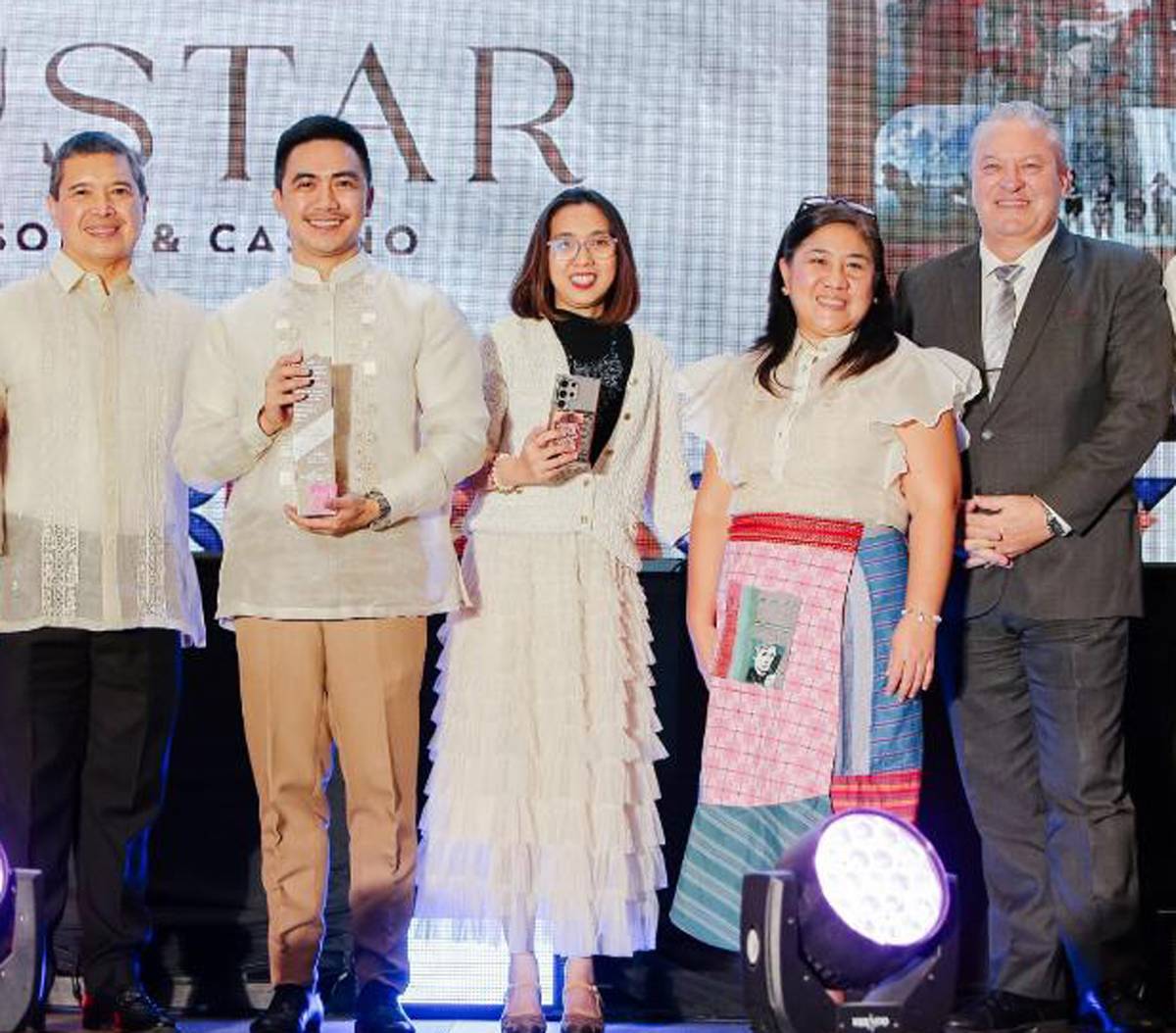 ‘Best Marketing Campaign of the Year,’ NUSTAR Resort and Casino: (from left) Roel Constantino, GM for Hotels; Apollo Santos, senior PR manager; Janet Piyaw, HR director; Mary Ann Narciso, HR VP, and Sean Knight, COO NUSTAR Resort and Casino.