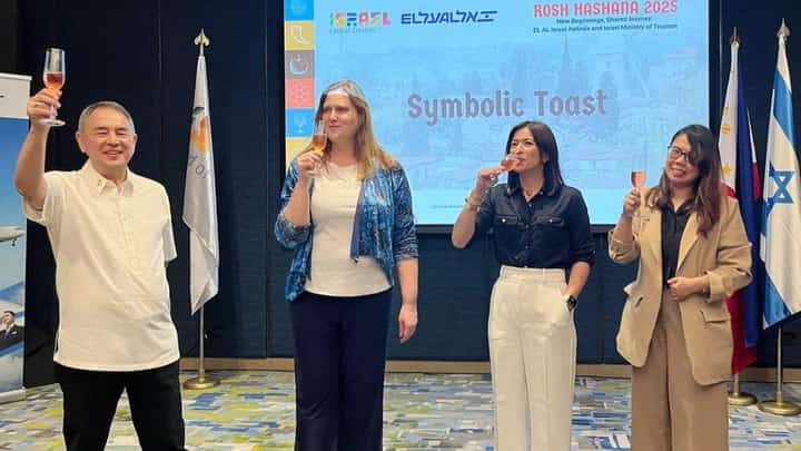 (From left) Mr. Jorge Marques Israel Honorary Consul to Davao, H.E. Dana Kursh Israel Ambassador to the Philippines, Ms. Tisha Escalona President El Al Philippines, Ms. Anna Oraiza Aban Marketing Manager Israel Ministry of Tourism Philippine Office