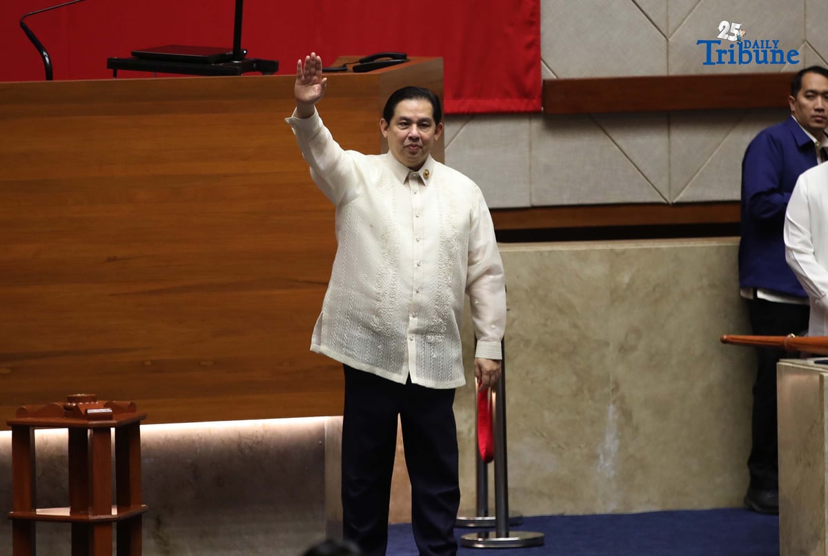 (September 17 2025) Speaker Martin Romualdez bids farewell before his fellow lawmakers at the House of Representatives in Quezon City on Wednesday, September 17, 2025, after he step down as a speaker of house of representatives. Photo/Analy Labor