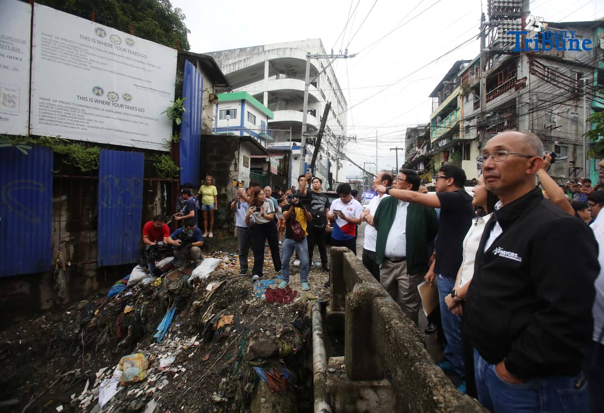 (September 18 2025) Quezon City Mayor Joy Belmonte with Baguio Mayor Benjamin Magalong and DPWH ICI Rogelio Singson inspected several projects such as the Matalahib Creek Pump Station, Mariblo and Sta. Cruz Pump Station and others, to show the alleged anomalous flood control projects in the City on Thursday September 18 2015. Photo/Analy Labor