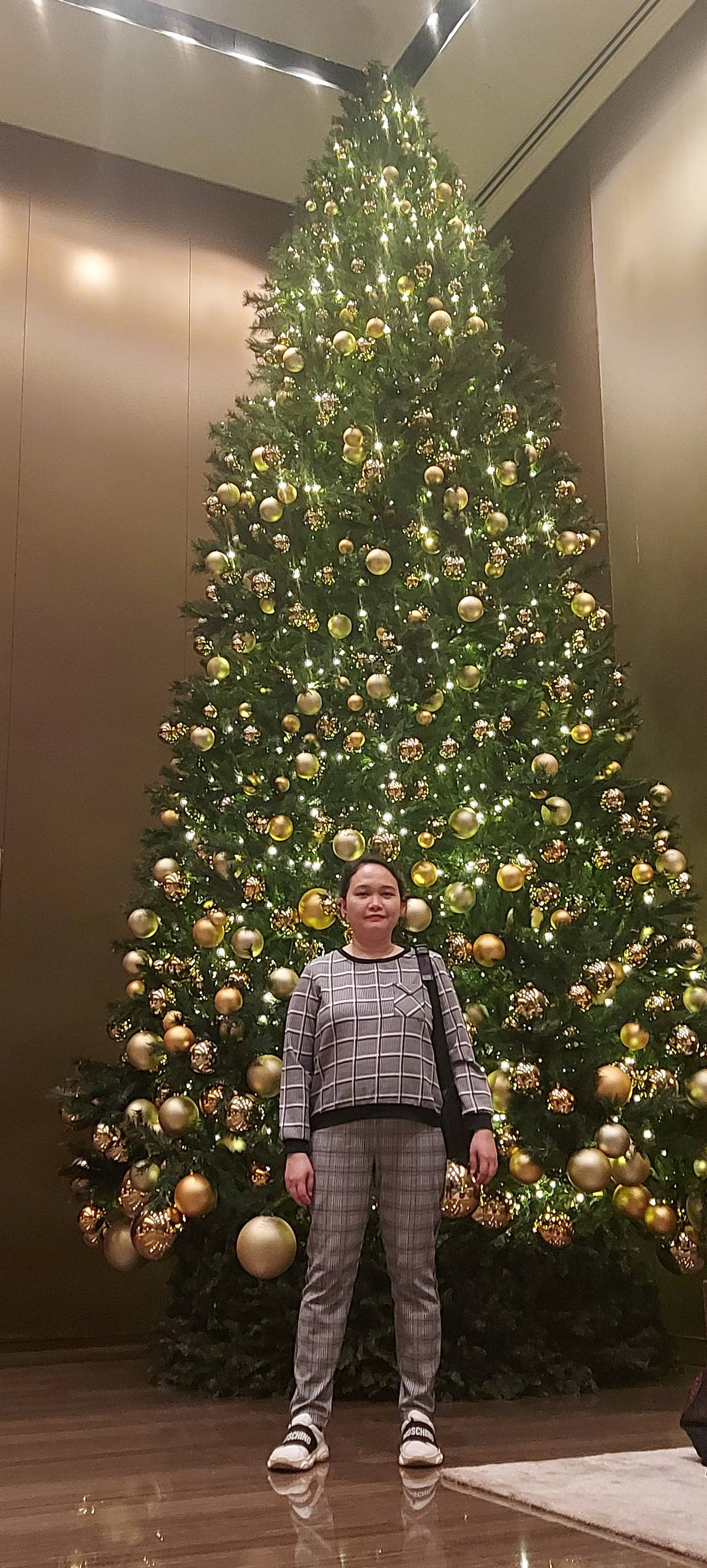 Armani Christmas tree inside the restaurant.