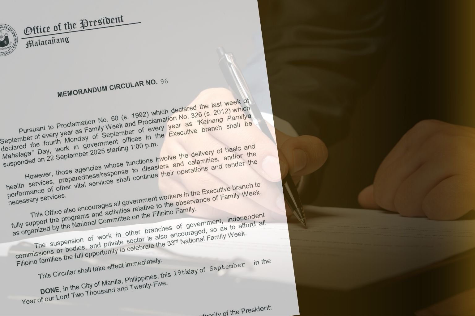 Gov’t work cut short on Monday