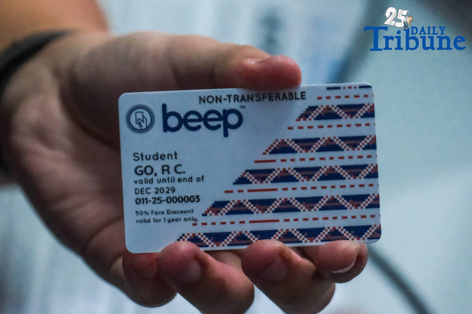 President Ferdinand Marcos Jr. and acting Transportation Secretary Giovanni Lopez launch the personalized white student Beep cards at the LRT-2 Legarda station on Saturday, 20 September 2025. 
The cards provide students a 50 percent fare discount on LRT and MRT lines as part of the government’s push to ease commuting costs and improve access to public transport.