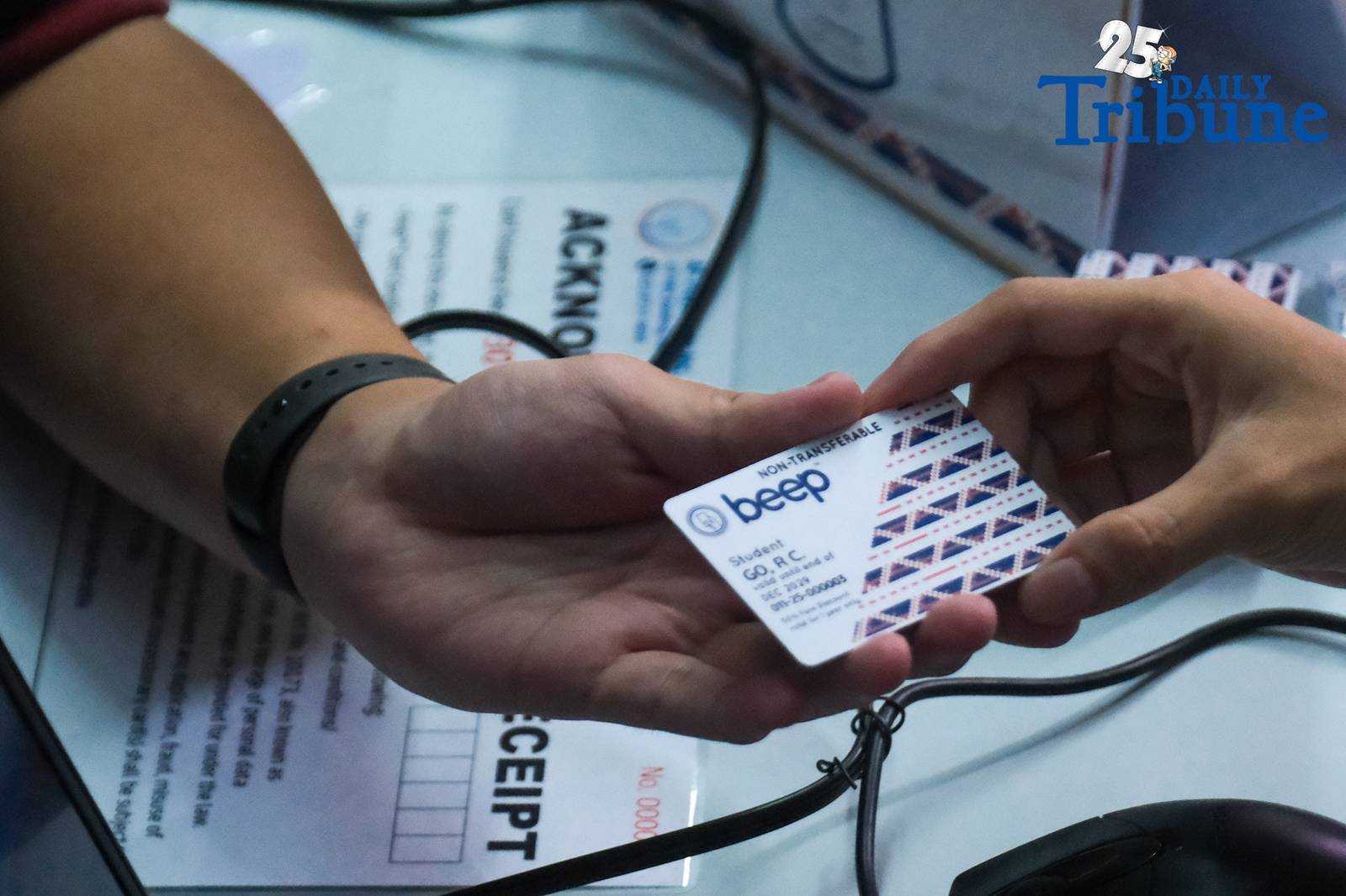 President Ferdinand Marcos Jr. and acting Transportation Secretary Giovanni Lopez launch the personalized white student Beep cards at the LRT-2 Legarda station on Saturday, 20 September 2025. 
The cards provide students a 50 percent fare discount on LRT and MRT lines as part of the government’s push to ease commuting costs and improve access to public transport.