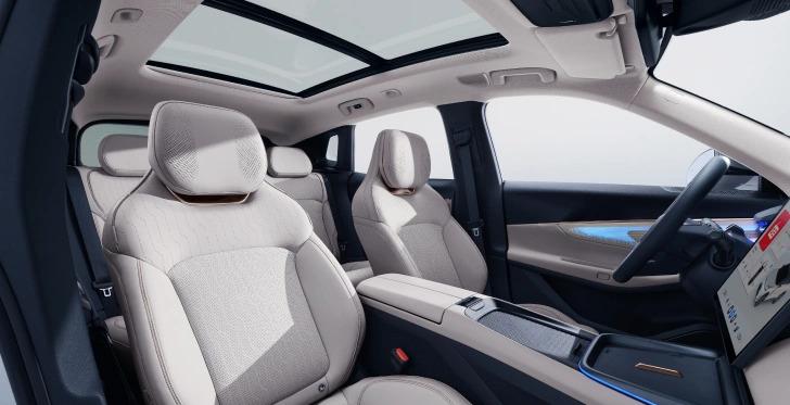 THE SUV’s panoramic roof and roomy cabin add comfort alongside its high safety standards.