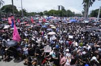 Barangay official blocks rallyists from using park