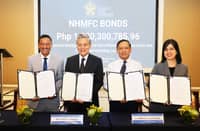 NHMFC has successfully closed its seventh securitization offering, NHMFC Bonds 2024, valued at Php1.3 billion, earning a very strong credit rating from the Philippine Rating Services Corporation (PhilRatings). Pictured at the signing of the transaction documents are key partners of the issuance (L-R): Landbank of the Philippines Senior Vice President Gonzalo Benjamin Bongolan, NHMFC President Renato L. Tobias, Development Bank of the Philippines Vice President Camilo Sanchez, and Philippine National Bank Senior Vice President Joy Jasmin R. Santos.