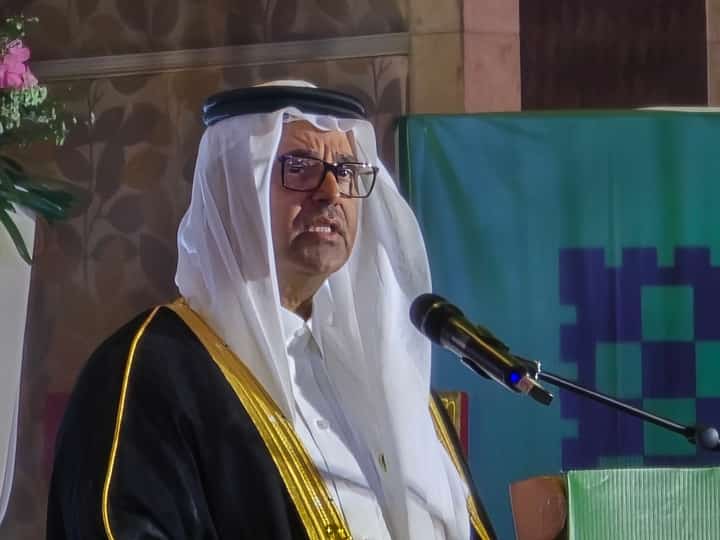 Saudi Ambassador to the Philippines Faisal Ebraheem Alghamdi delivering her speech at the at the Kingdom of Saudi Arabia’s National Day reception in Makati City on Sept. 24, 2025. (Photo by Lade Kabagani)