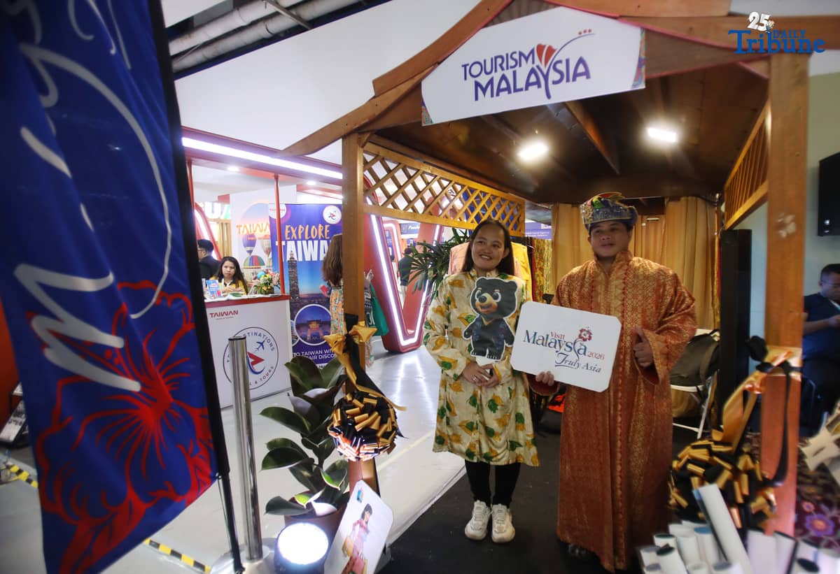 Guests arrive at the three-day Global Travel Expo at SM Megamall in Mandaluyong City on Saturday, September 27, 2025. The event coincides with World Tourism Day, celebrated annually to highlight the vital role of tourism in shaping social, cultural, and political values worldwide.
