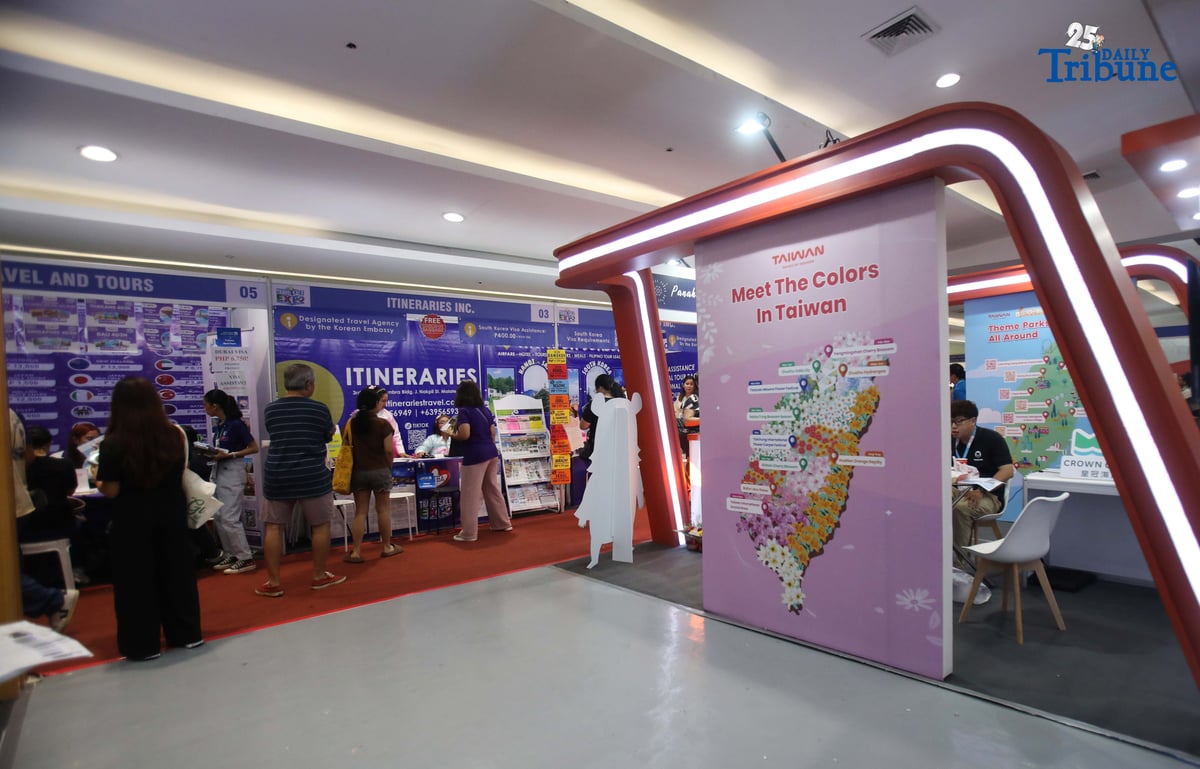 Guests arrive at the three-day Global Travel Expo at SM Megamall in Mandaluyong City on Saturday, September 27, 2025. The event coincides with World Tourism Day, celebrated annually to highlight the vital role of tourism in shaping social, cultural, and political values worldwide.