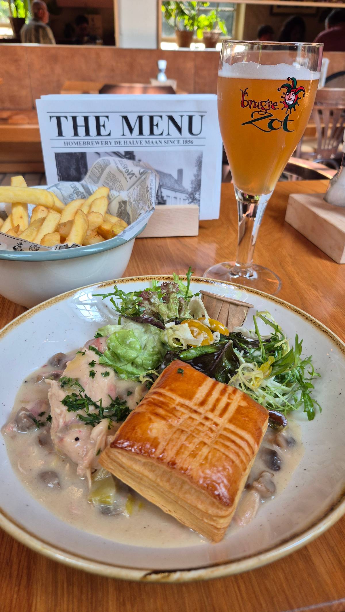 Vol Au Vent and Belgian Beer at Huisbrouwerij De Halve Maan.
