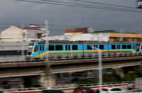 Back on track After nearly a decade in storage, an MRT-3 Dalian train finally rolled again through Quezon City skies.