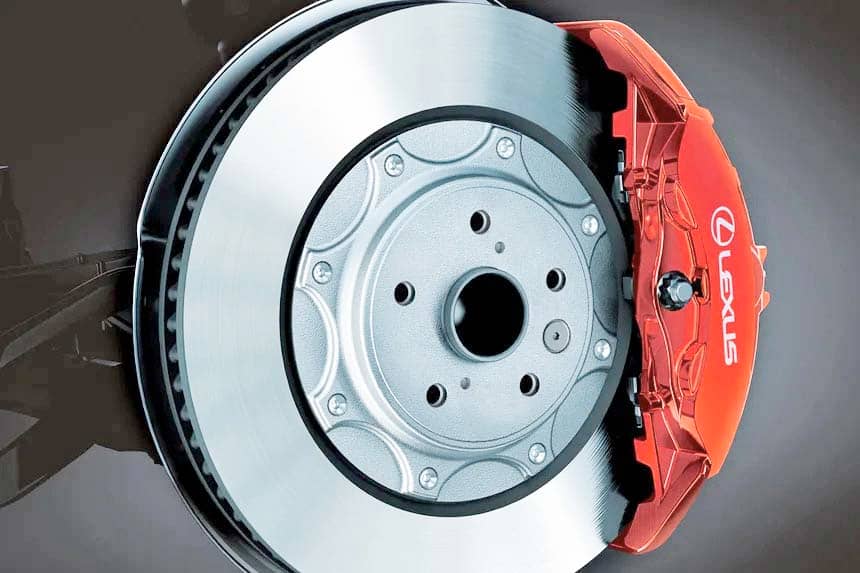 SIX-PISTON front brakes stand out in the updated F Sport package of the 2026 Lexus LS.