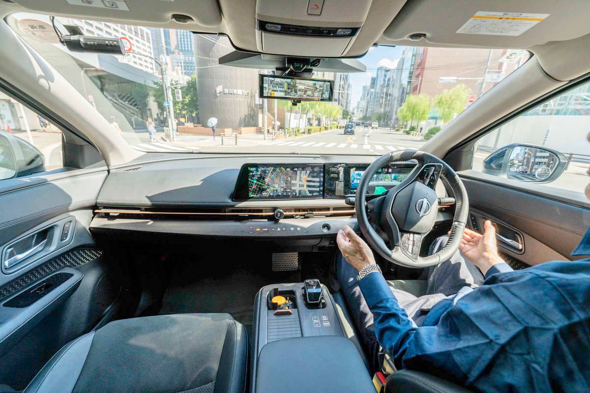 INSIDE the Ariya prototype as the AI-powered ProPILOT system takes control on city streets.