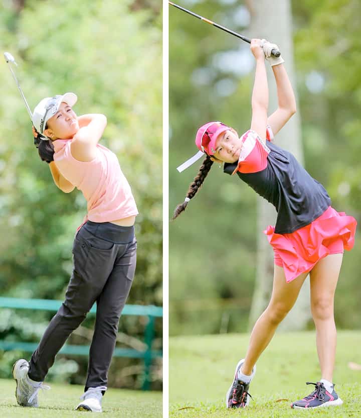 RAFA Anciano (left) of North and Tashanah Balangauan of South aim to lead their respective teams in the girls’ premier 15–18 division of the upcoming JPGT Elite Junior Finals at The Country Club in Sta. Rosa City.
