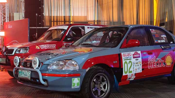 RALLY-INSPIRED vehicles on display during the launch of the Shell Helix Auto Mekaniko Champions 2025.
