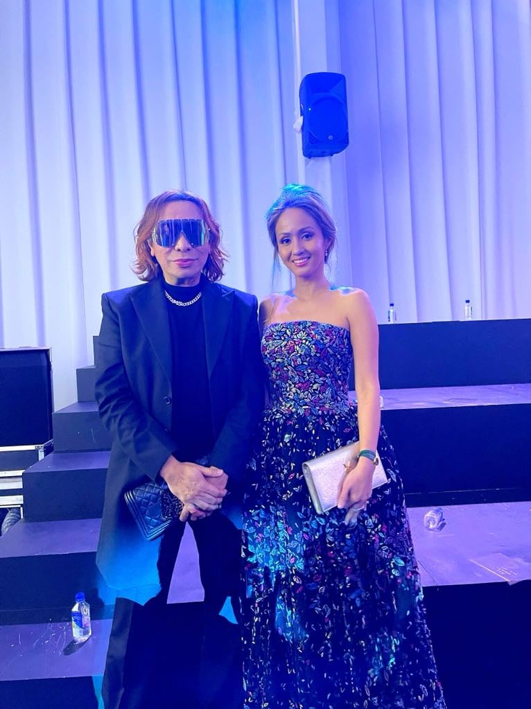 Designer Michael Cinco and Happy Melendres.