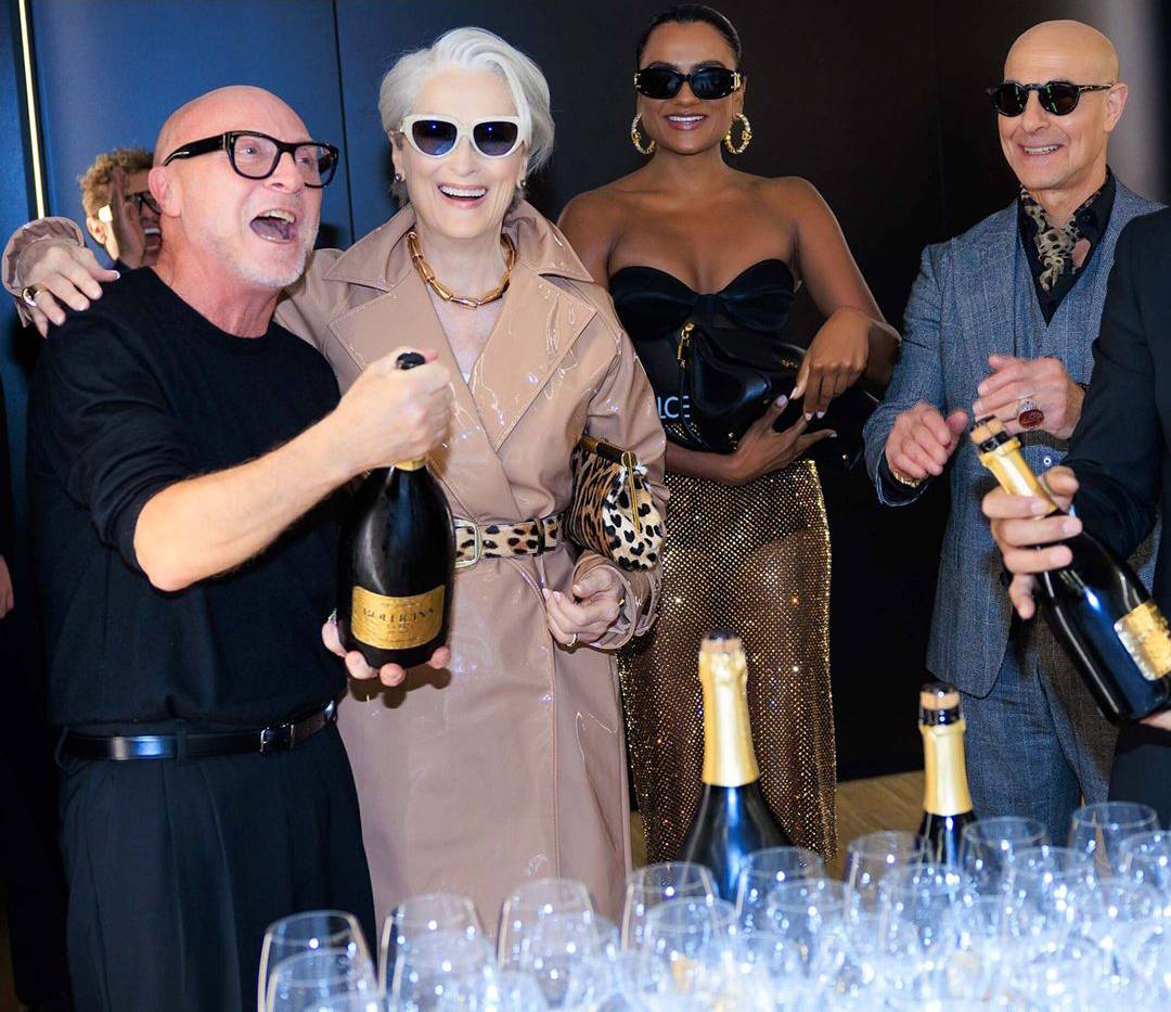 Runway magazine editor Miranda Priestly (Streep) returns to fashion at Dolce & Gabbana in Milan, Italy.