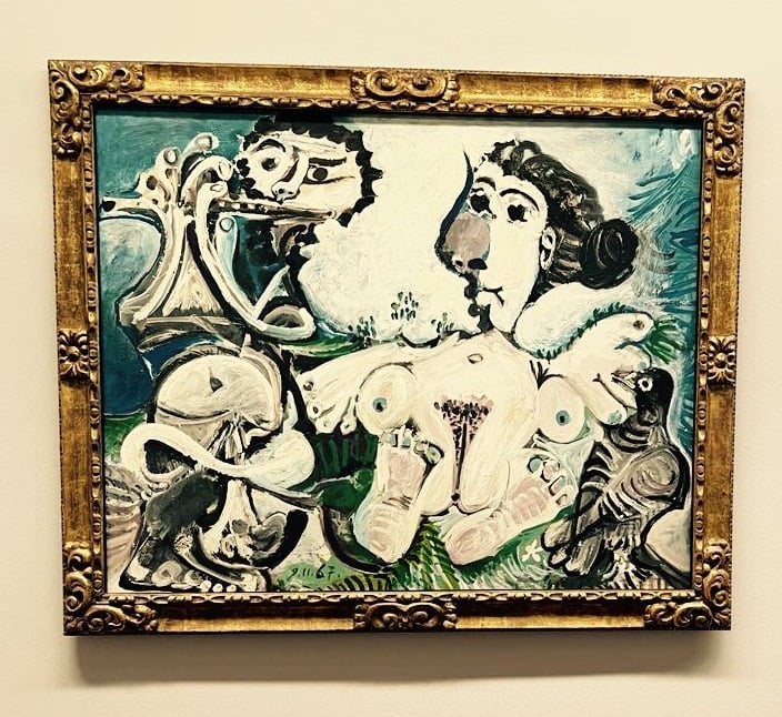 Nude Woman with Bird and Flute Player, 1967, Pablo Picasso