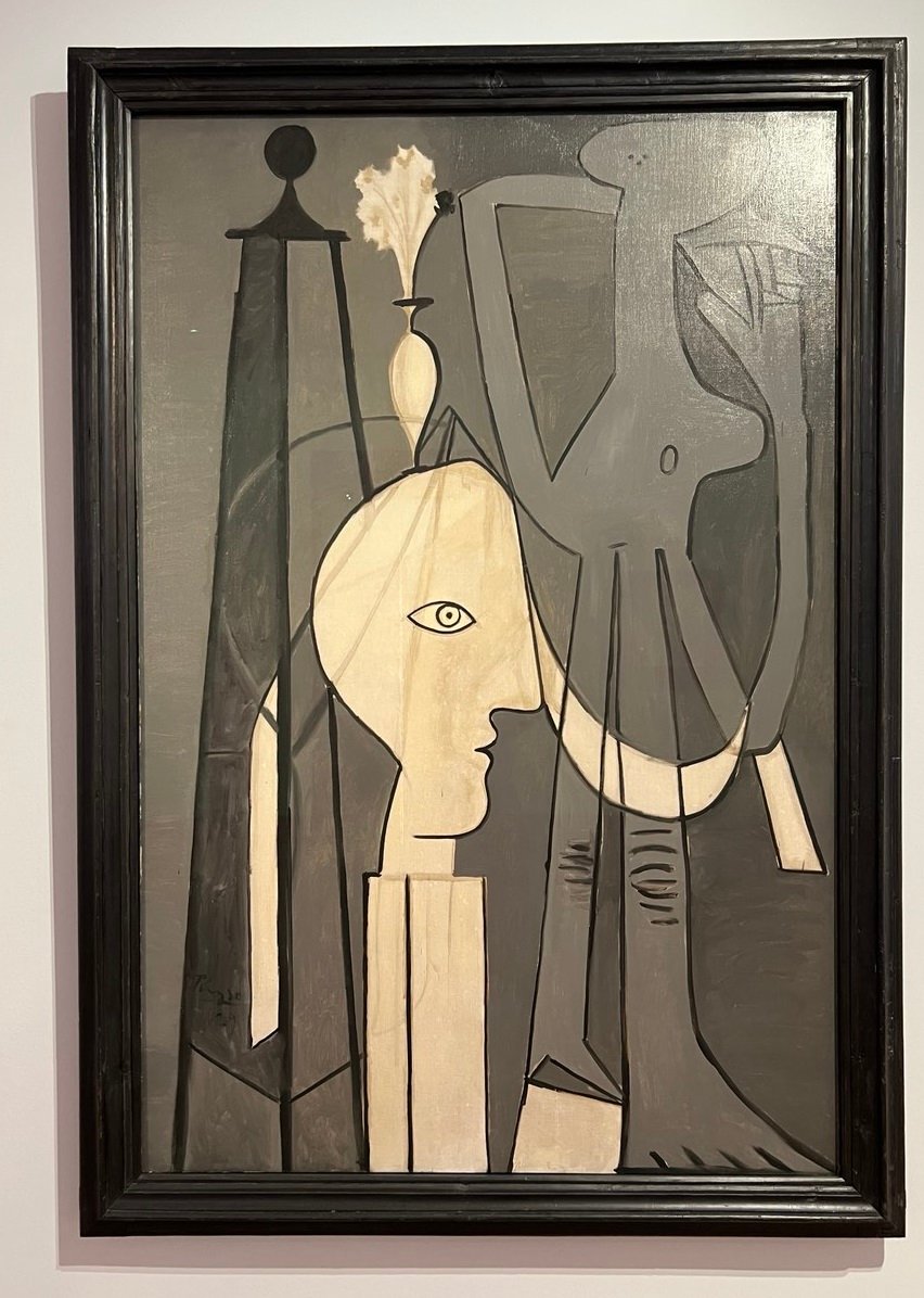 Woman, Sculpture, and Vase with Flowers, 1929, Pablo Picasso