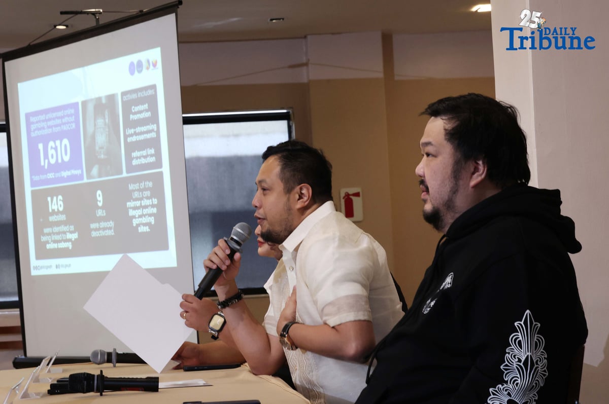 Cybercrime Investigation and Coordinating Center (CICC) chief Undersecretary Renato Paraiso and Digital Pinoys national campaigner Ronald Gustilo, with social media influencers Sachzna Laparan and Bigboy Cheng, urge other influencers promoting illegal online gambling to stop or face takedown and estafa charges during a press conference in Quezon City. They also presented a new list of online personalities endorsing gambling platforms recommended for deplatforming.