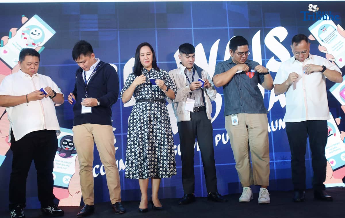 Quezon City Mayor Joy Belmonte speaks during the launch of the “BE WAIS” Community Guides, a joint initiative with Meta, Bayan Academy, and the Ateneo Office for Social Concern and Involvement (Ateneo-OSCI), at the Amoranto Sports Complex in Quezon City. The BE WAIS Guides are designed to help communities combat online fraud, scams, misinformation, and disinformation.
