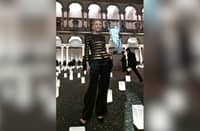 Actress Cate Blanchett poses before the Giorgio Armani collection show at Milan’s Fashion Week Womenswear Spring / Summer 2026, at the Pinacoteca di Brera Museum on 28 September in Milan.