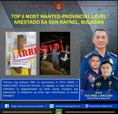 Bulacan’s top 6 most wanted nabbed in joint manhunt operation