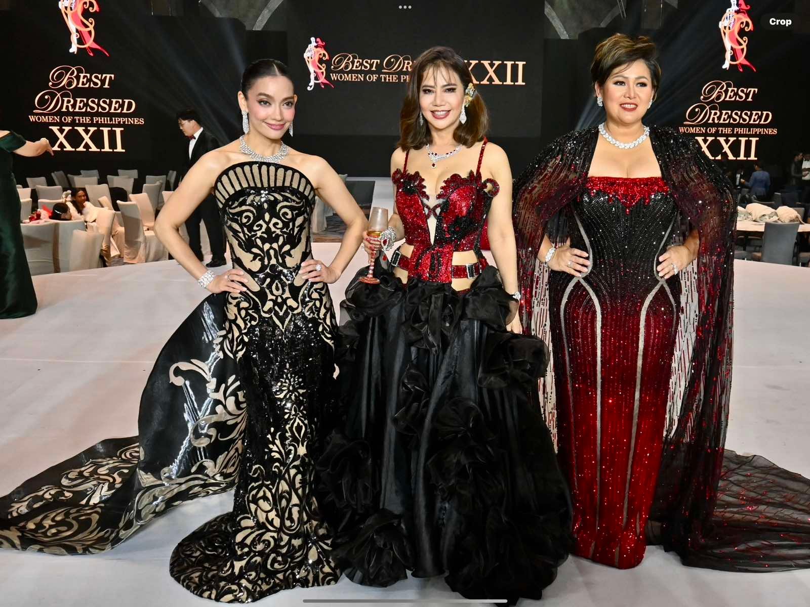 Pia Yanson, your columnist and Maybelle Padillo. Both wearing Michael Cinco gown.