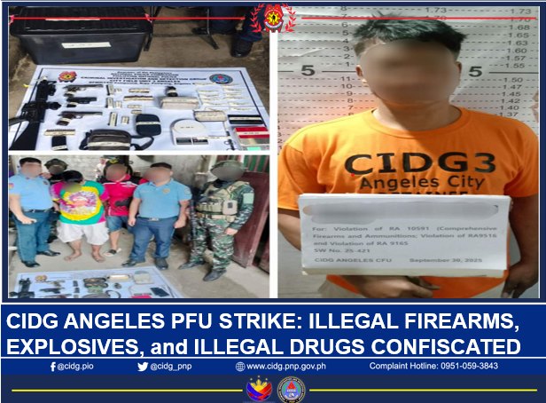 Illegal firearms, explosives, drugs seized in Angeles City