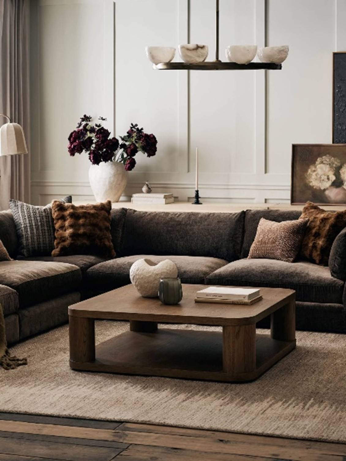 Oakhurst Brown Oak Wood 46 Square Coffee Table