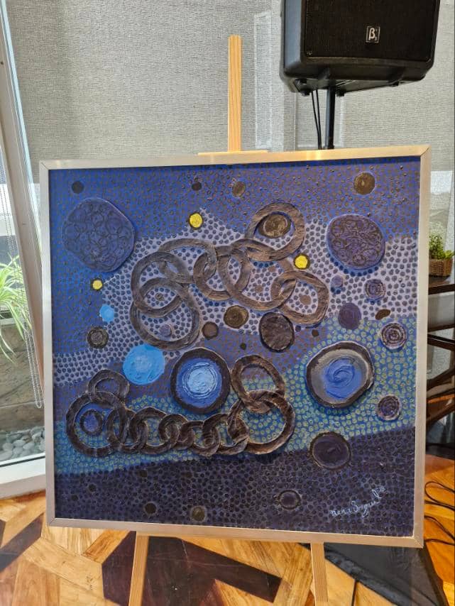 NENA Saguil’s universe where dots and color collide into cosmic landscapes.