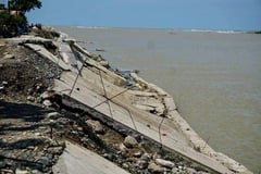 Collapsed flood control project in Laoag blasted