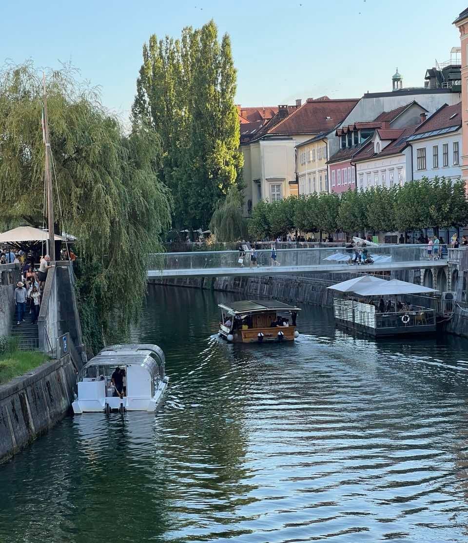 Floating by The riverboats cruise along the Ljubljanica.
