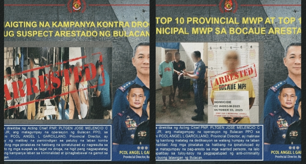 Top homicide suspect, 7 drug offenders nabbed in Bulacan police operations
